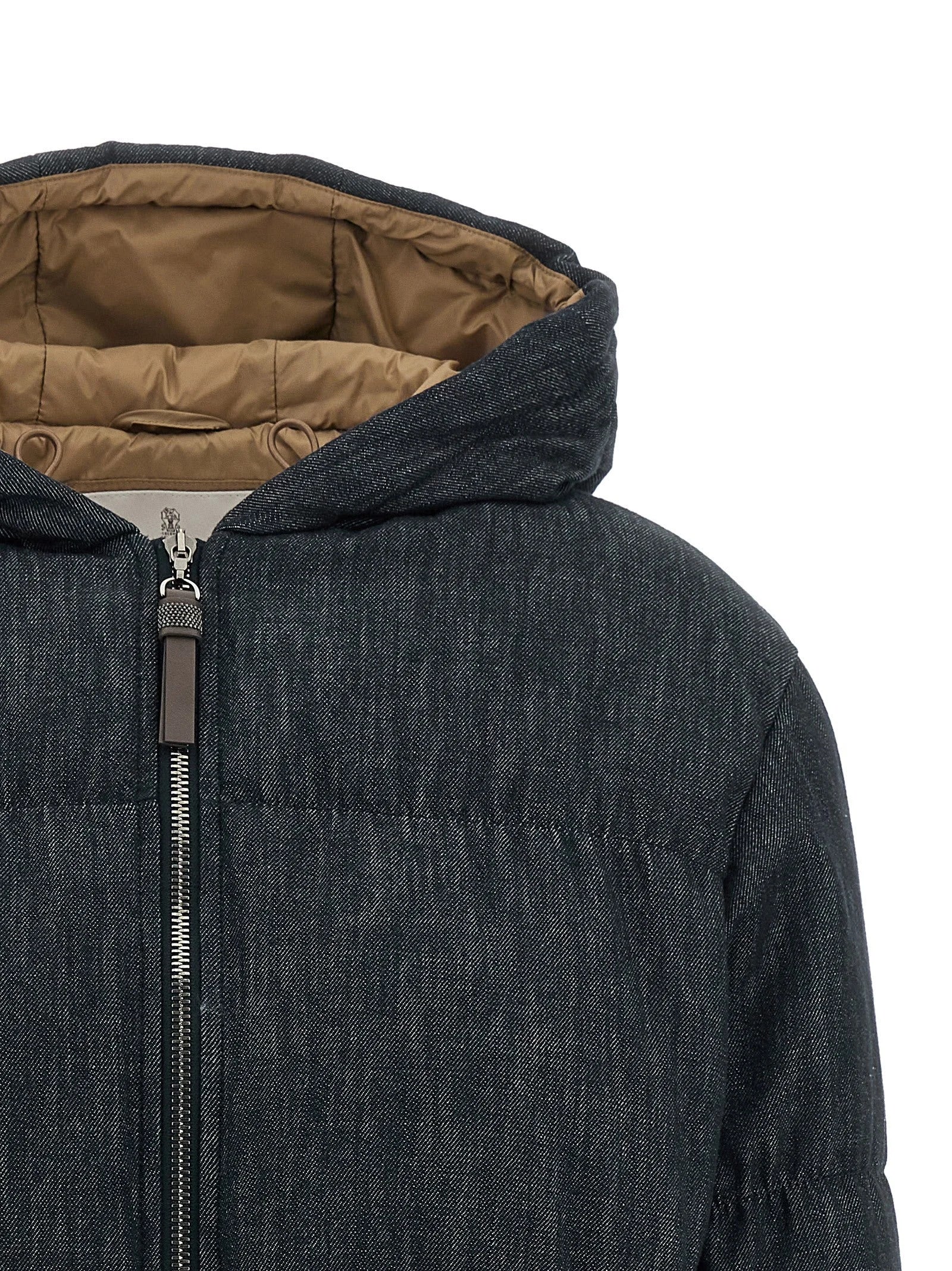 Brunello Cucinelli Blue Cotton Full-Length Jacket - IT42