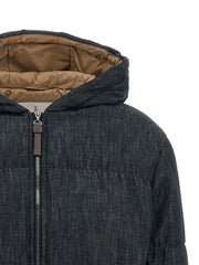 Brunello Cucinelli Blue Cotton Full-Length Jacket - IT42