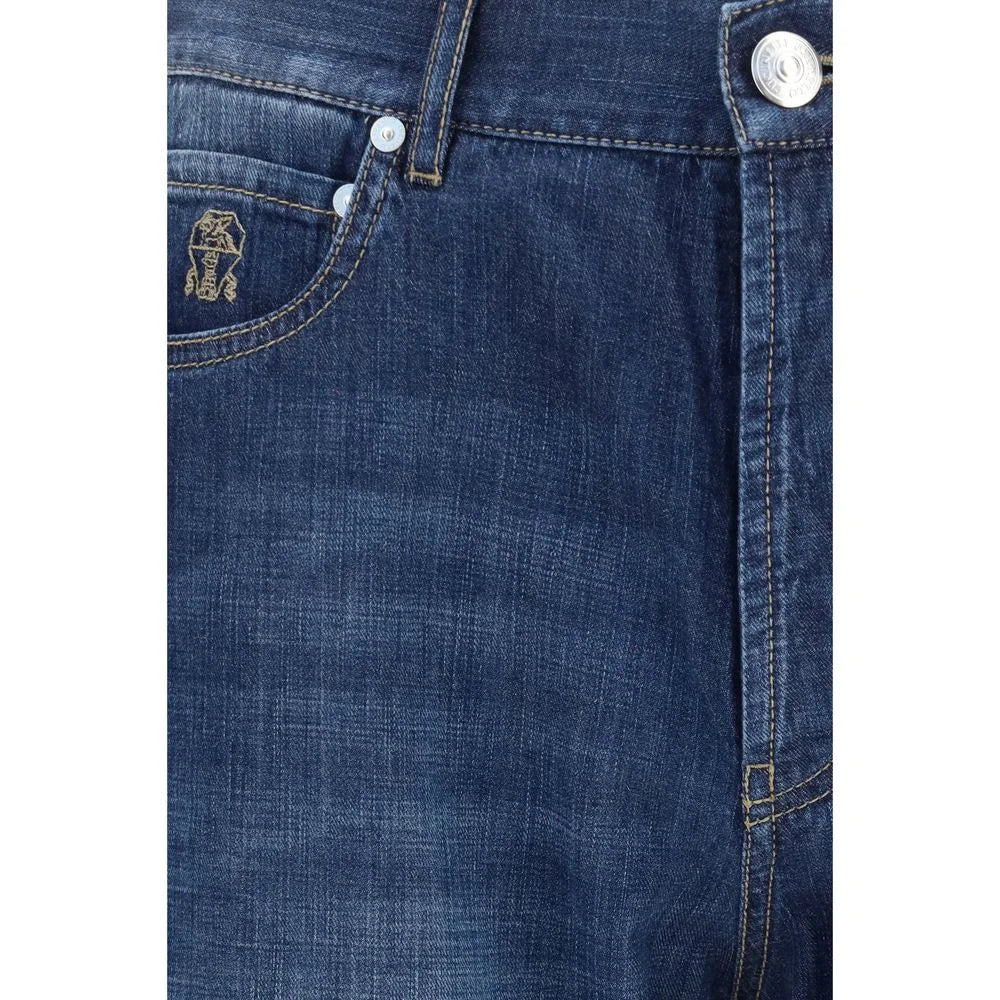 Brunello Cucinelli Blue Cotton Jeans Denim