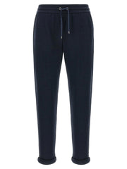 Brunello Cucinelli Blue Cotton Joggers (Workout Pants)