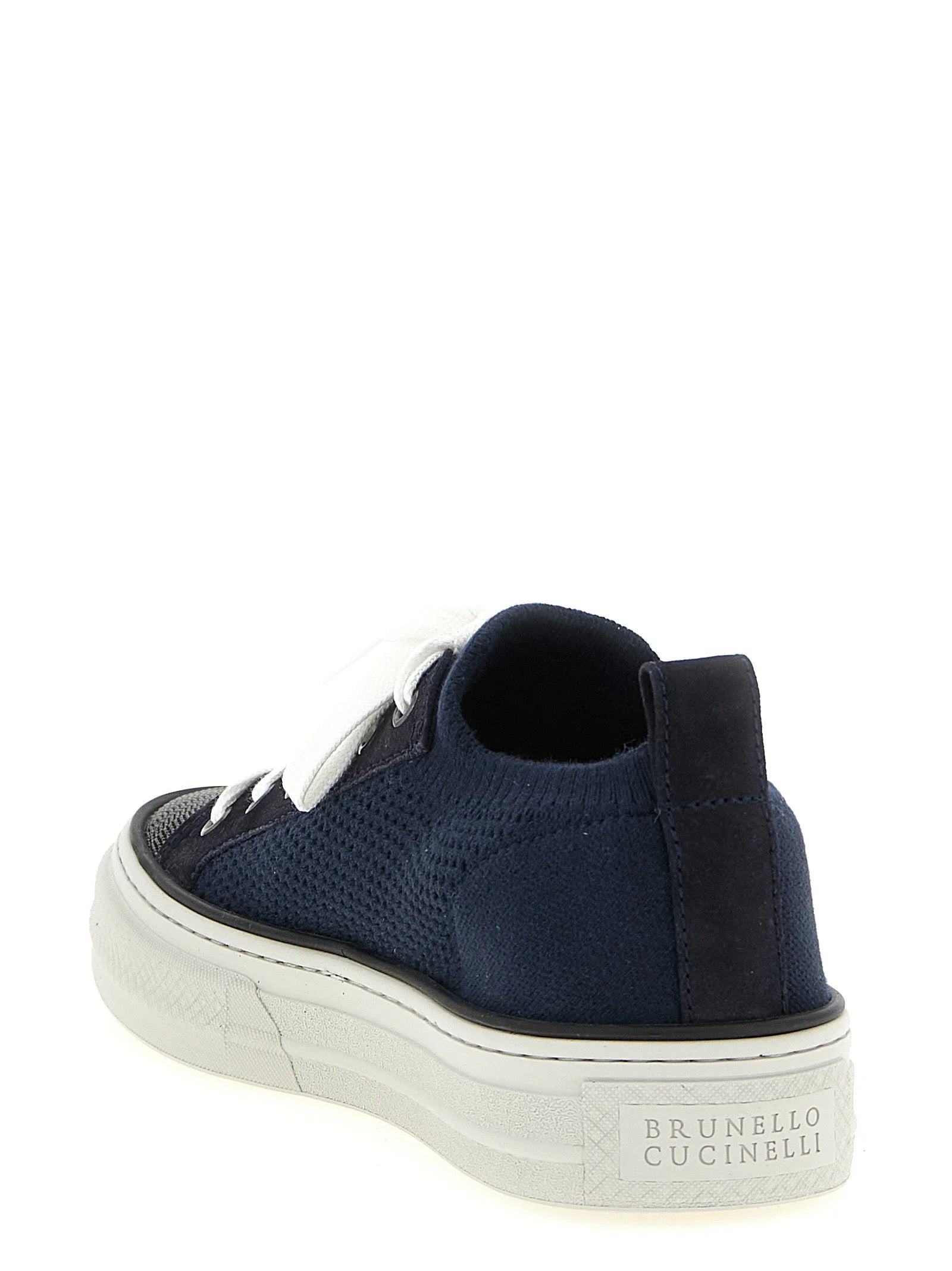 Brunello Cucinelli Blue Cotton Low Top Sneakers