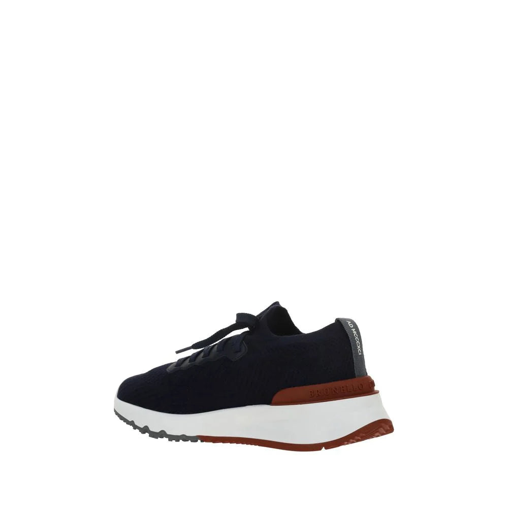 Brunello Cucinelli Blue Cotton Low Top Sneakers - EU46/US13