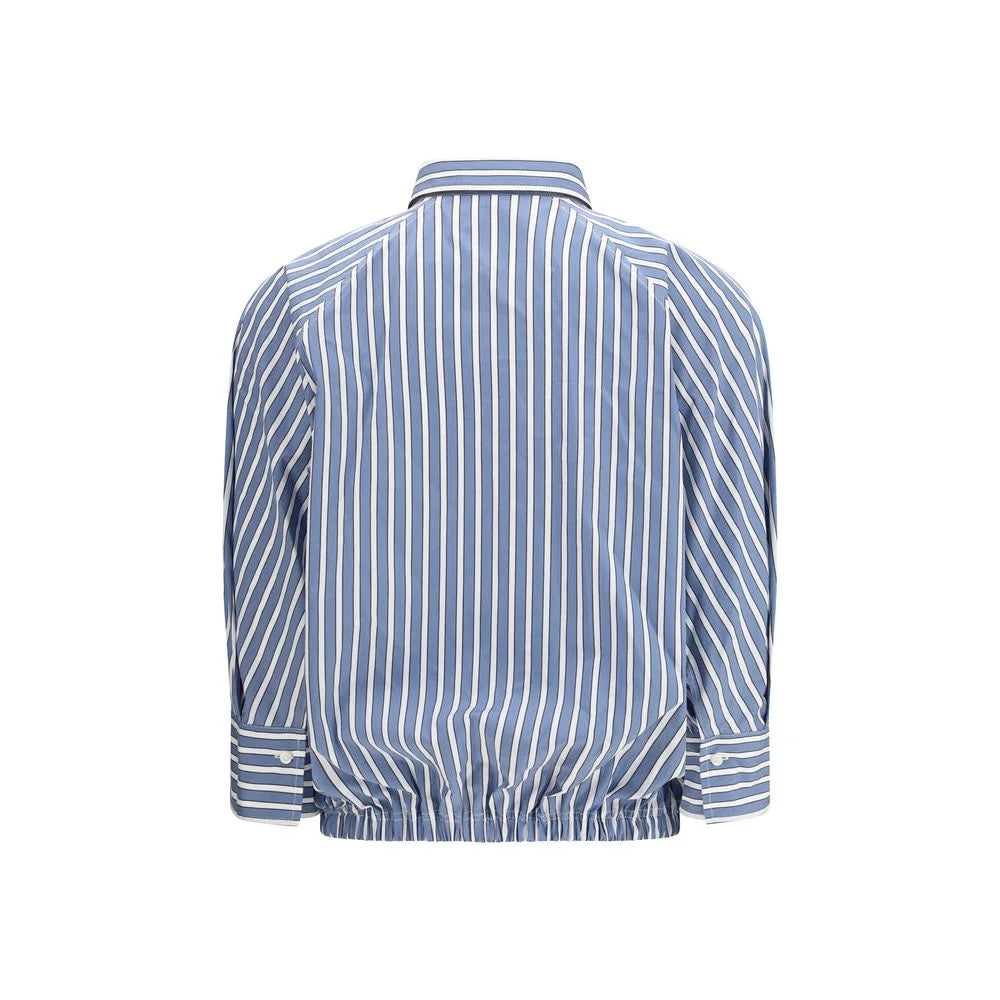 Brunello Cucinelli Blue Cotton Pattern Shirt