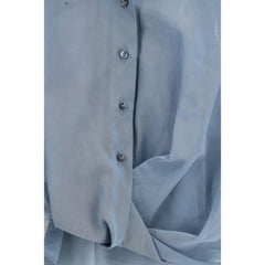 Brunello Cucinelli Blue Cotton Pattern Shirt