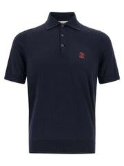 Brunello Cucinelli Blue Cotton Polo Shirt