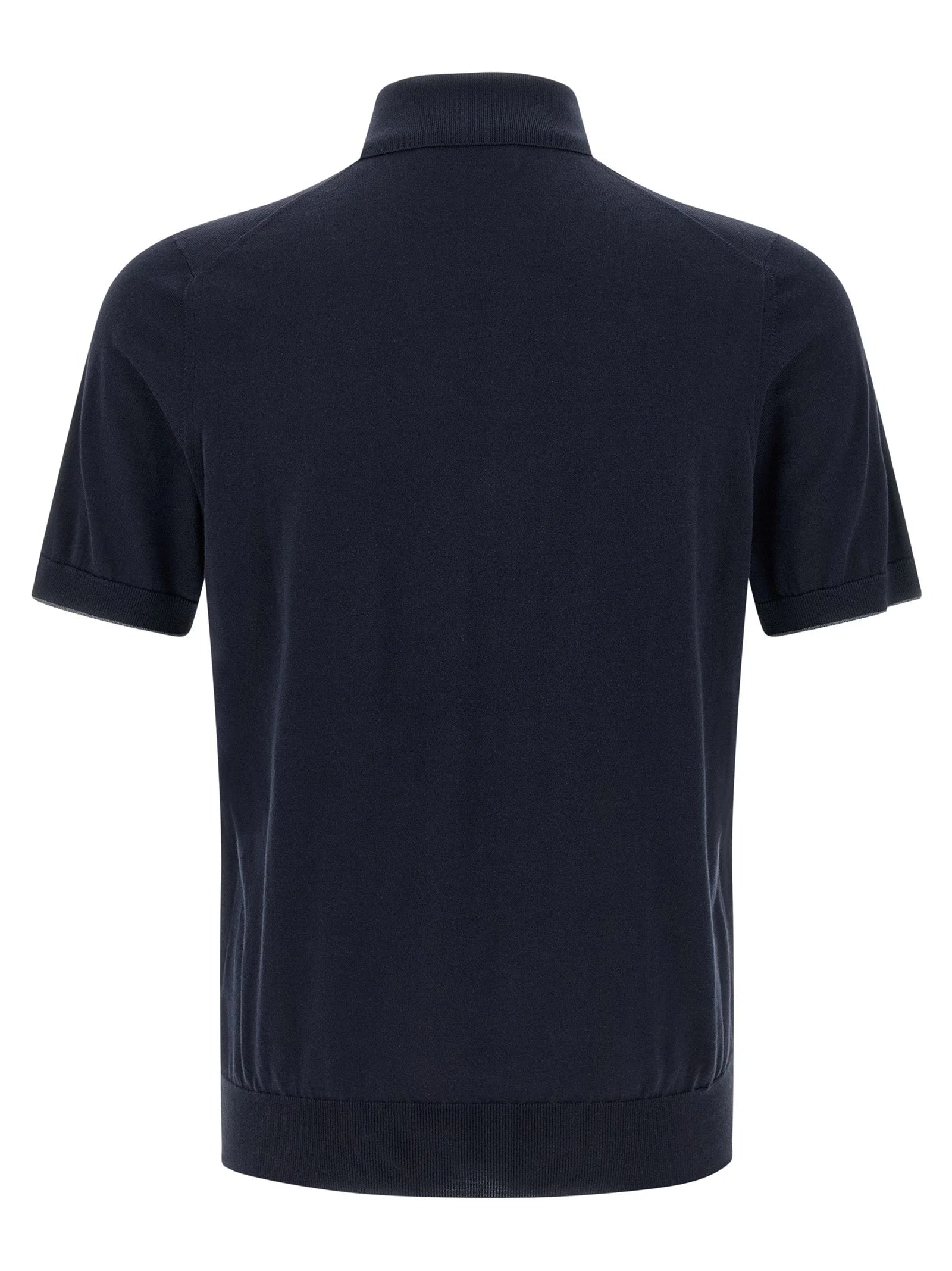 Brunello Cucinelli Blue Cotton Polo Shirt