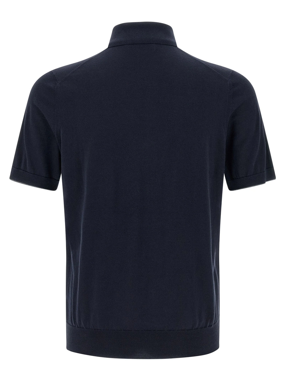 Brunello Cucinelli Blue Cotton Polo Shirt