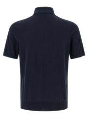 Brunello Cucinelli Blue Cotton Polo Shirt