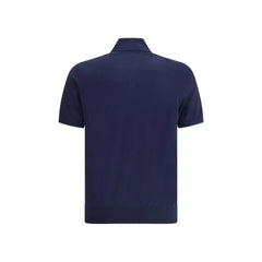 Brunello Cucinelli Blue Cotton Polo Shirt