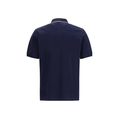 Brunello Cucinelli Modré bavlněné polo tričko