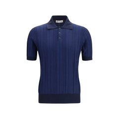Brunello Cucinelli Blue Cotton Polo Shirt
