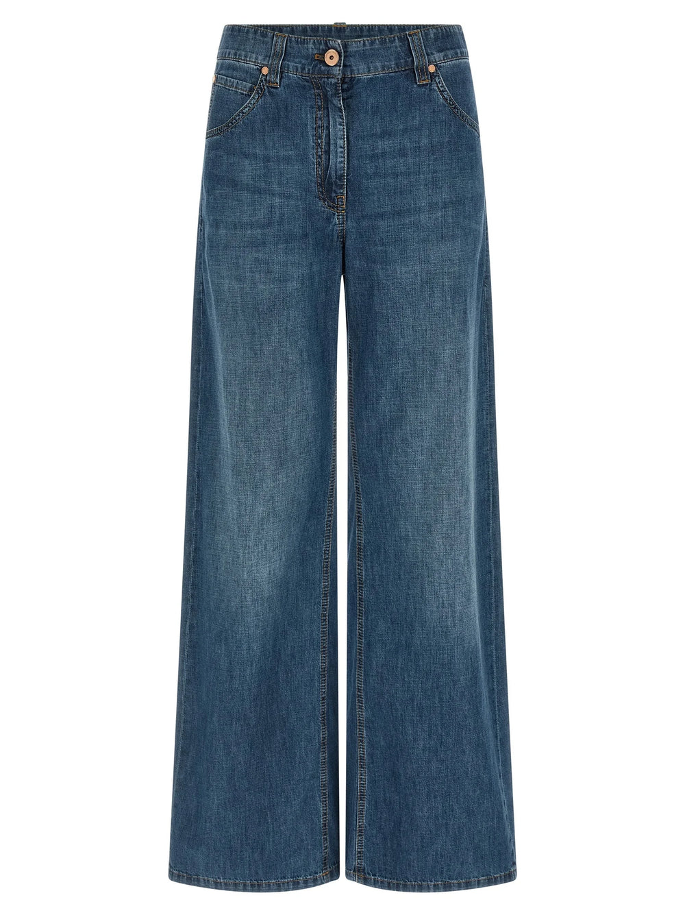 Brunello Cucinelli Blue Cotton Relaxed Fit Jeans - IT44