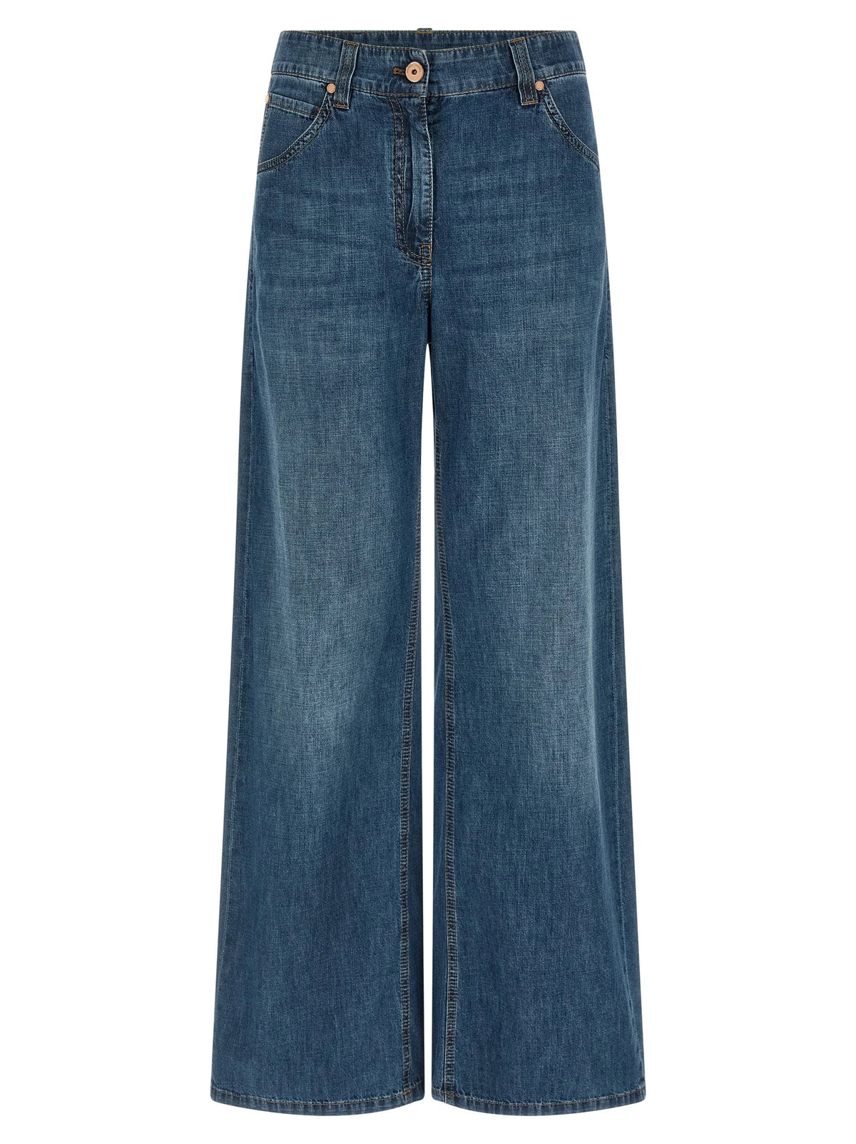 Brunello Cucinelli Blue Cotton Relaxed Fit Jeans - IT44