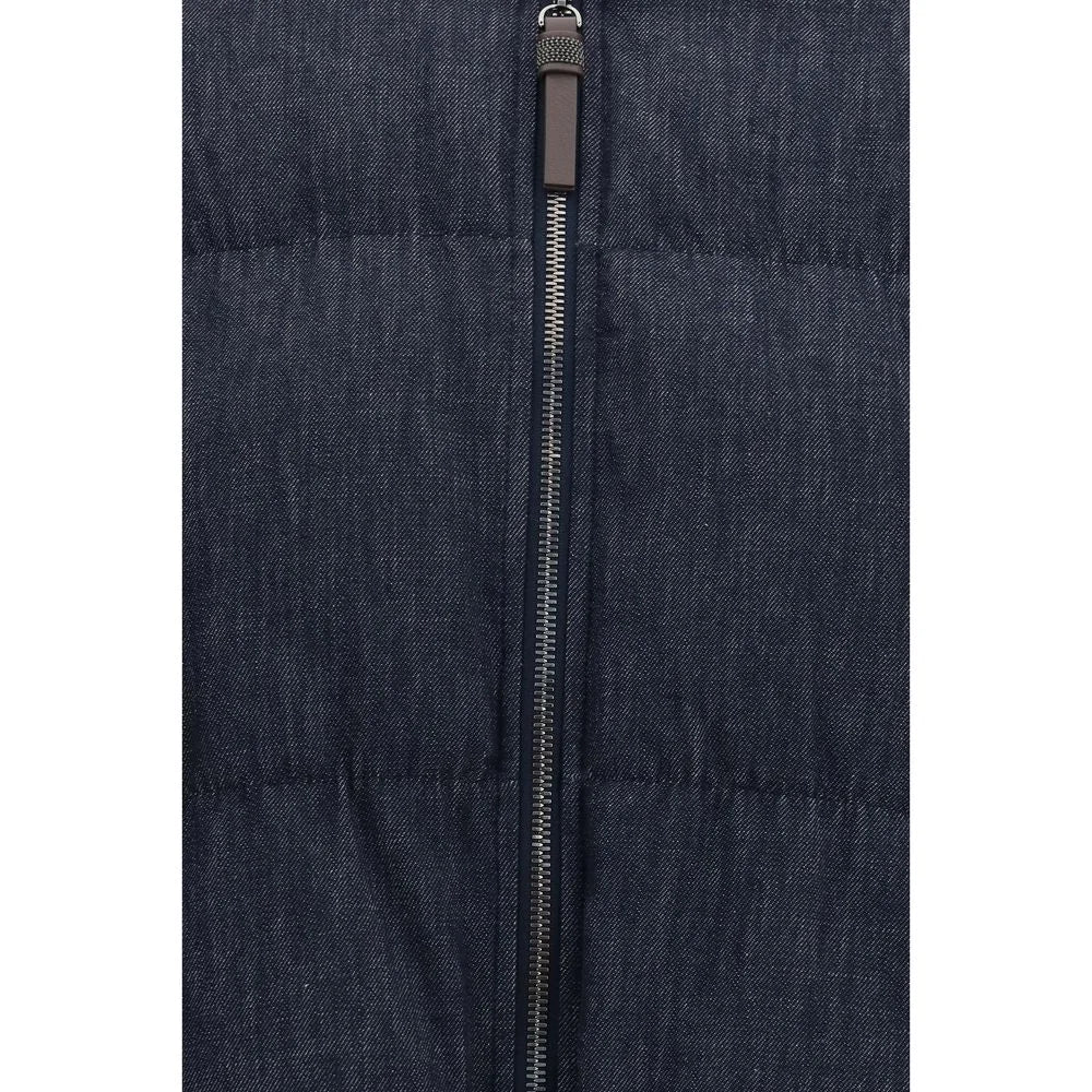 Brunello Cucinelli Blue Cotton Shell Jacket