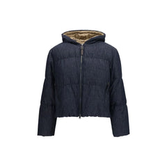 Brunello Cucinelli Blue Cotton Shell Jacket