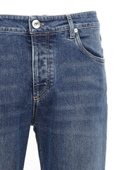 Brunello Cucinelli Blue Cotton Slim Fit Jeans