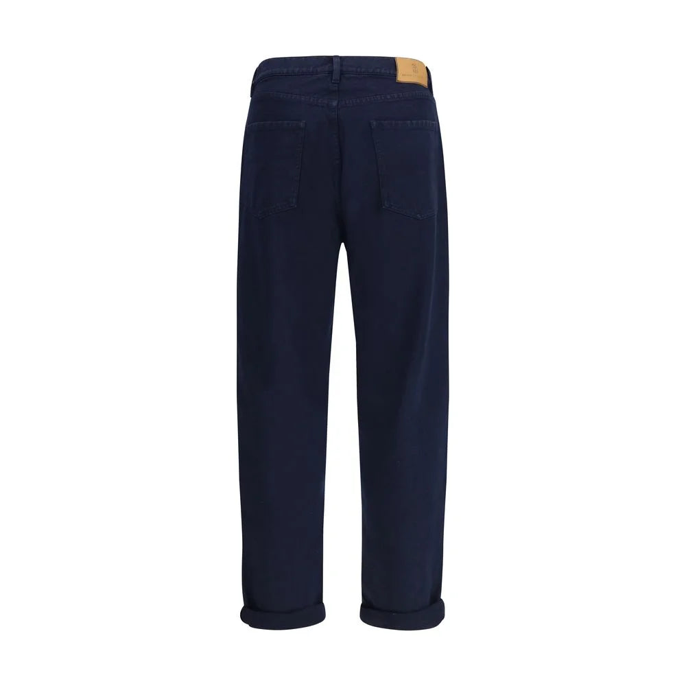 Brunello Cucinelli Blue Cotton Straight-Leg Jeans