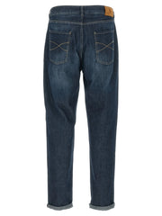 Brunello Cucinelli Blue Cotton Straight-Leg Jeans - 48 | M