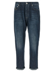 Brunello Cucinelli Blue Cotton Straight-Leg Jeans - 48 | M