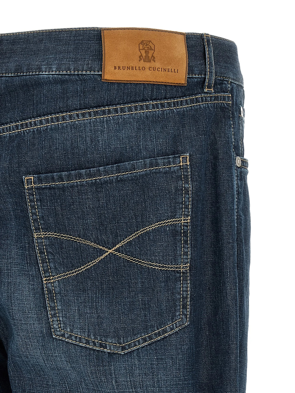 Brunello Cucinelli Blue Cotton Straight-Leg Jeans - 48 | M