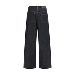 Brunello Cucinelli Blue Cotton Straight-Leg Jeans