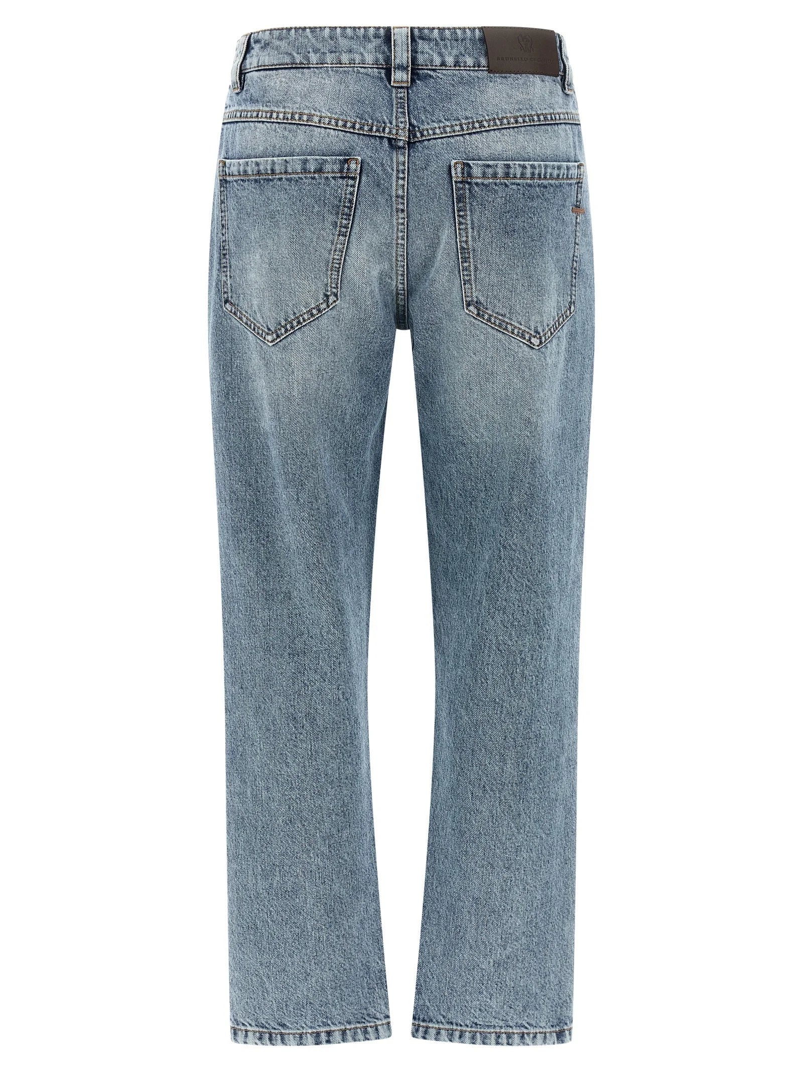 Brunello Cucinelli Blue Cotton Straight-Leg Jeans - IT36 | S