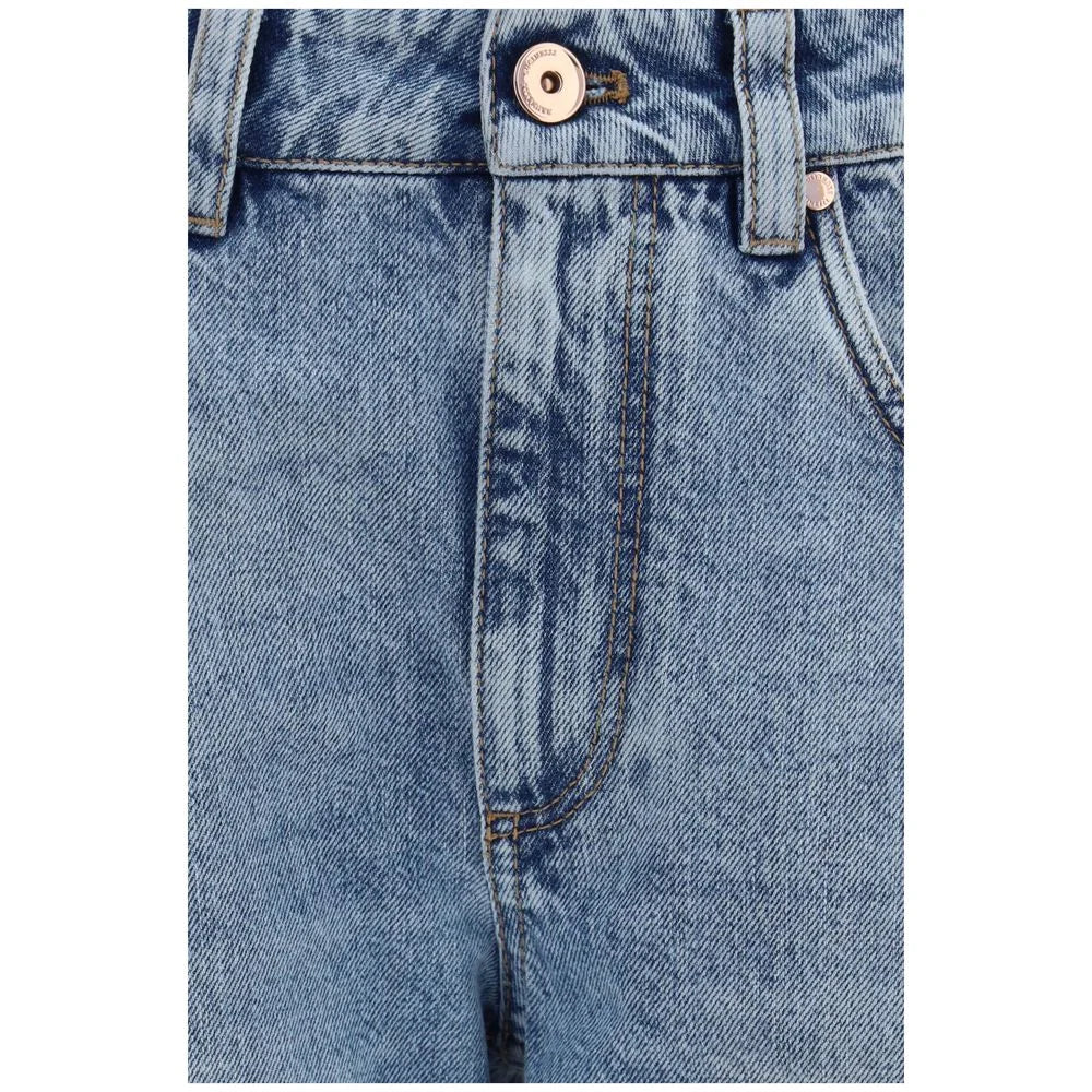 Brunello Cucinelli Blue Cotton Straight-Leg Jeans - IT38 | S