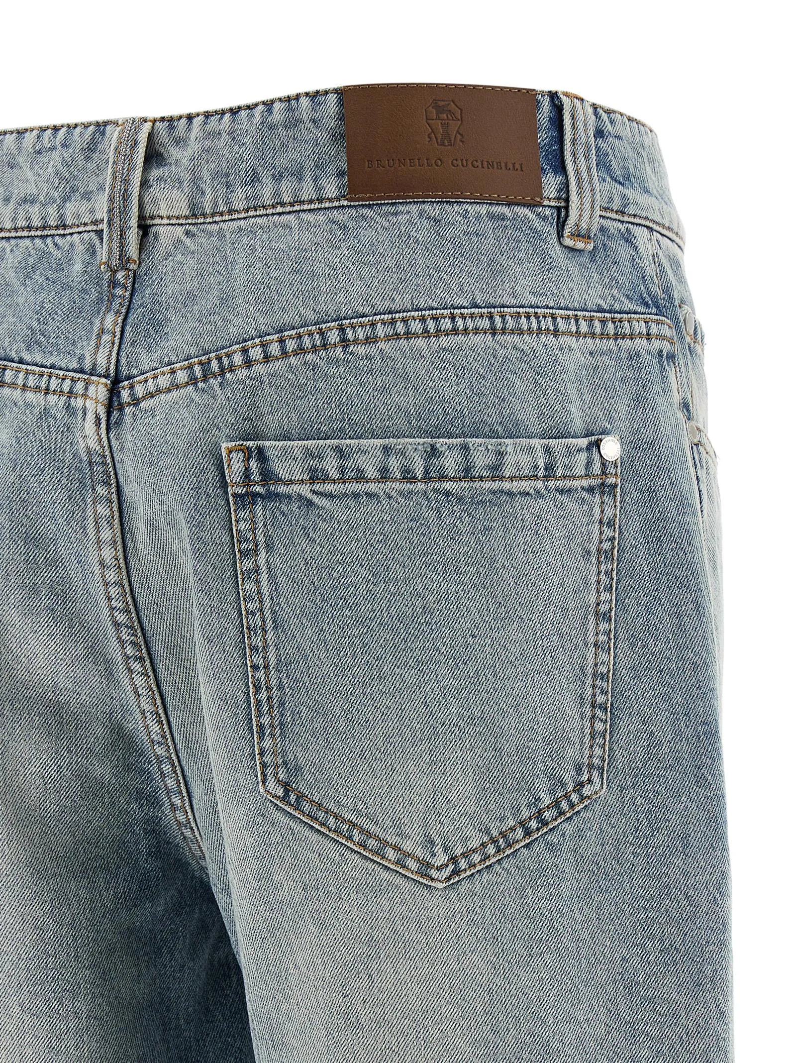 Brunello Cucinelli Blue Cotton Straight-Leg Jeans - IT44