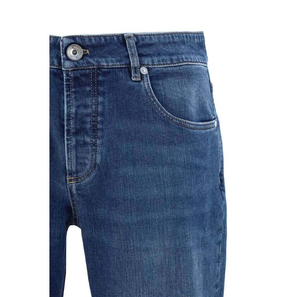 Brunello Cucinelli Blue Cotton Straight-Leg Jeans - IT48 | M