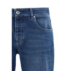 Brunello Cucinelli Blue Cotton Straight-Leg Jeans - IT48 | M