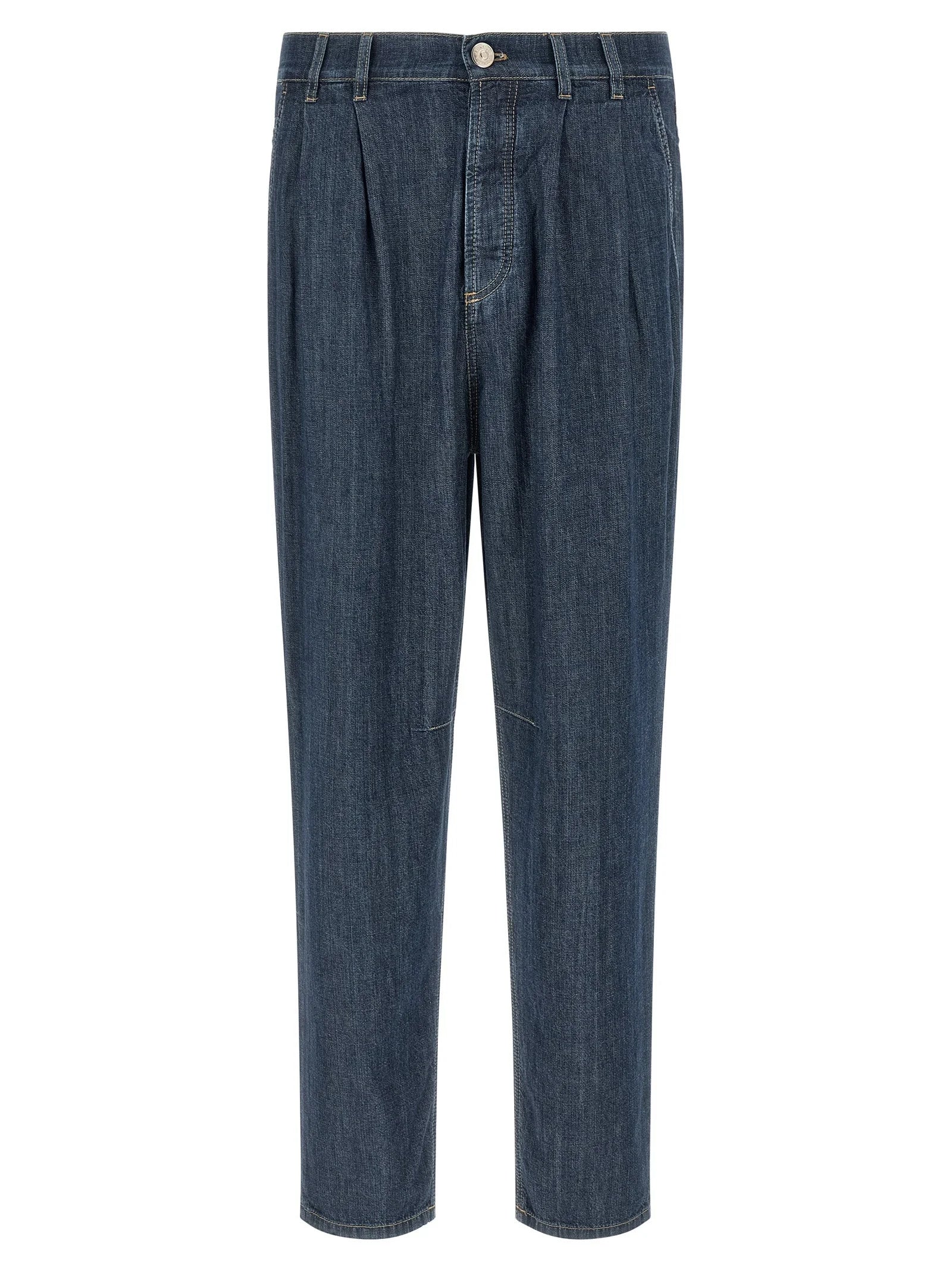 Brunello Cucinelli Blue Cotton Straight-Leg Jeans - IT50 | L