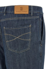 Brunello Cucinelli Blue Cotton Straight-Leg Jeans - IT50 | L