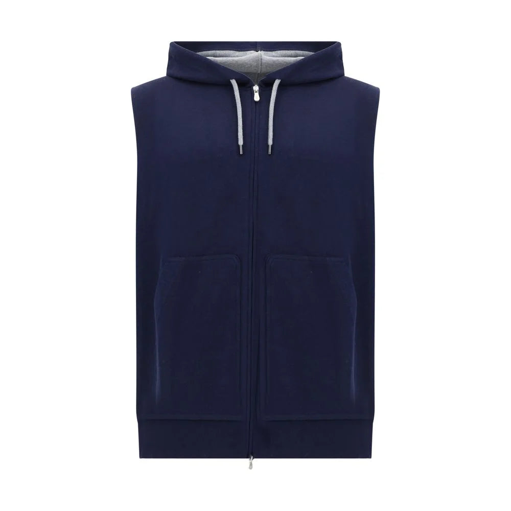Brunello Cucinelli Blue Cotton Sweatshirt