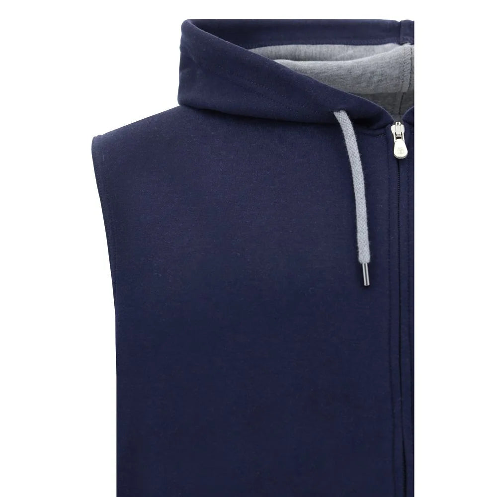 Brunello Cucinelli Blue Cotton Sweatshirt