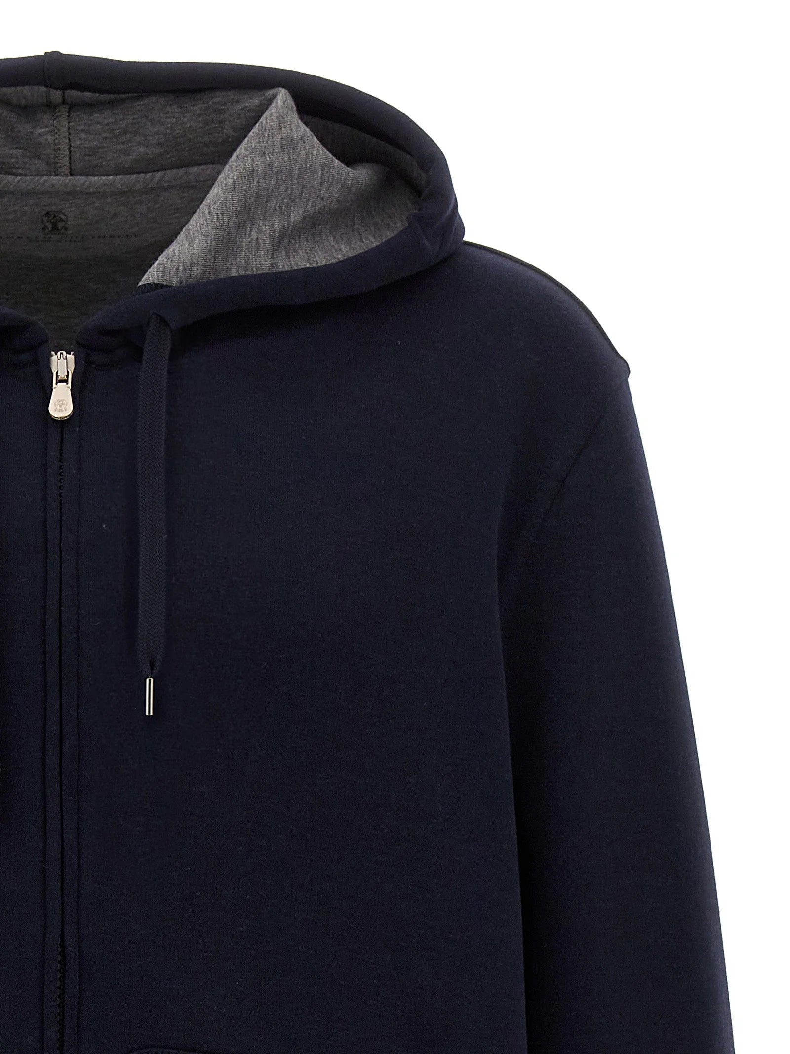 Bluza dresowa z bawełny w kolorze niebieskim Brunello Cucinelli