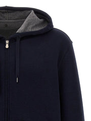 Bluza dresowa z bawełny w kolorze niebieskim Brunello Cucinelli