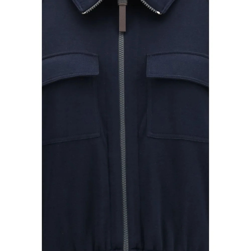 Brunello Cucinelli Blue Cotton Sweatshirt