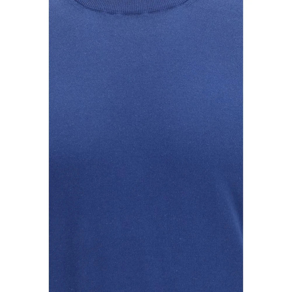 Camiseta de algodón azul Brunello Cucinelli
