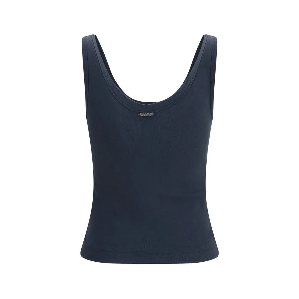 Brunello Cucinelli Blue Cotton T-Shirt
