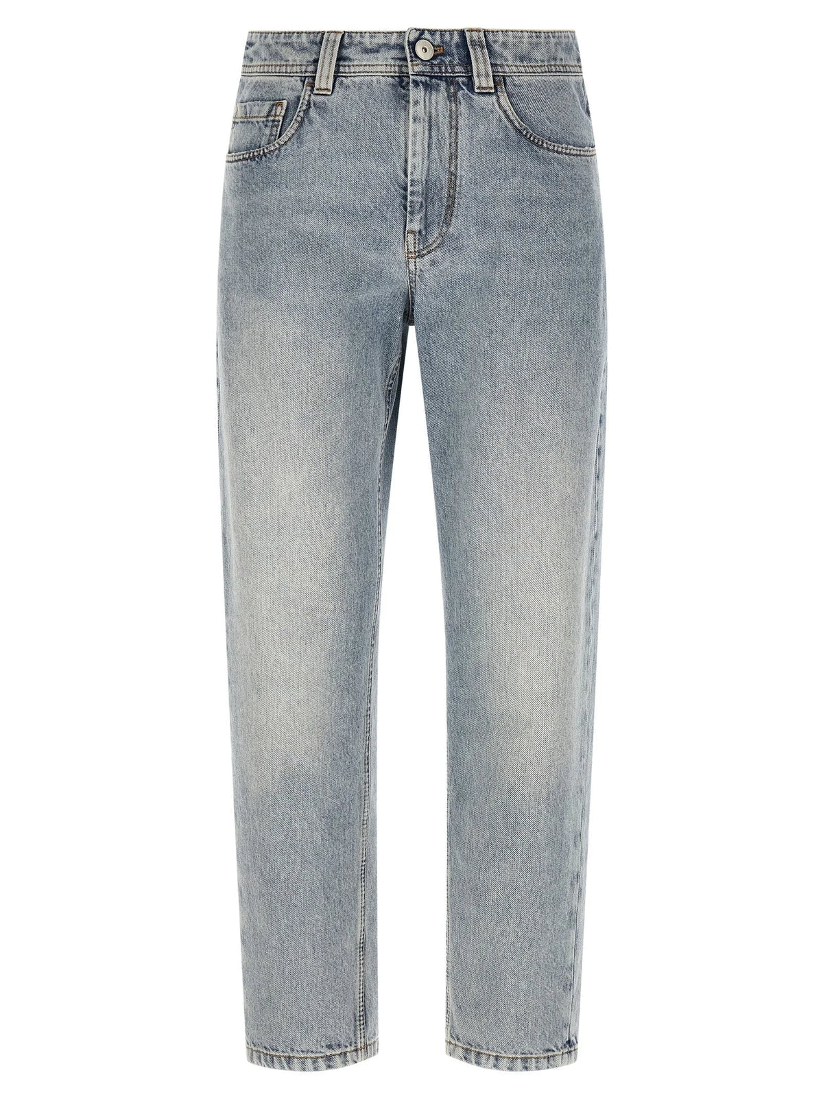 Brunello Cucinelli Blue Cotton Tapered Jeans