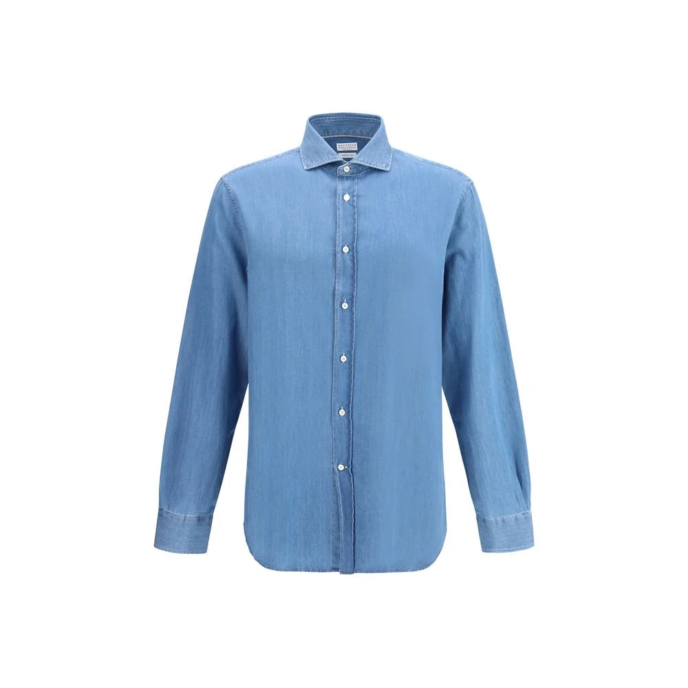 Brunello Cucinelli Blue Denim Shirt