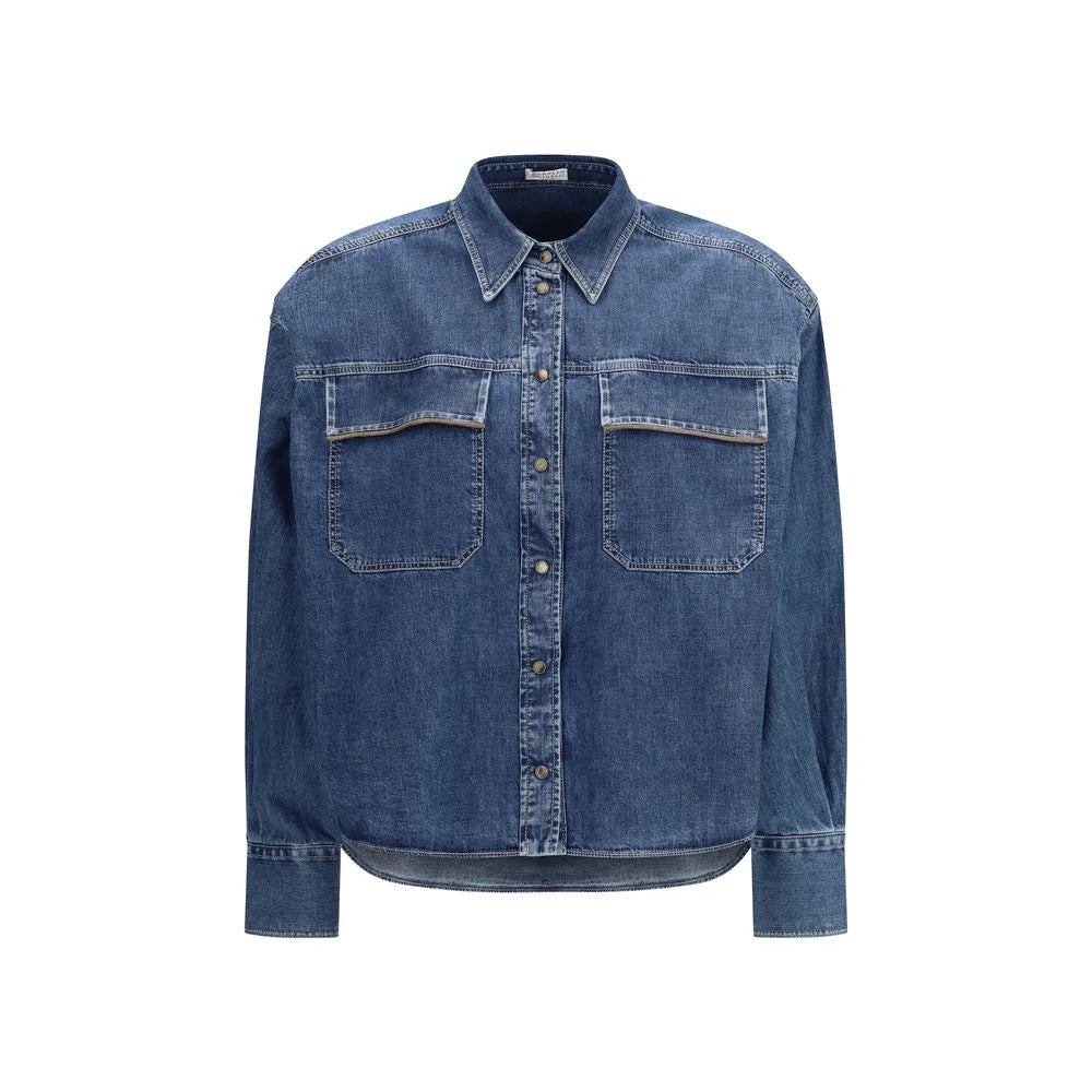 Brunello Cucinelli Blue Denim Shirt