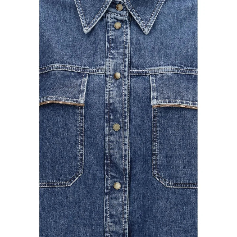 Brunello Cucinelli Blue Denim Shirt
