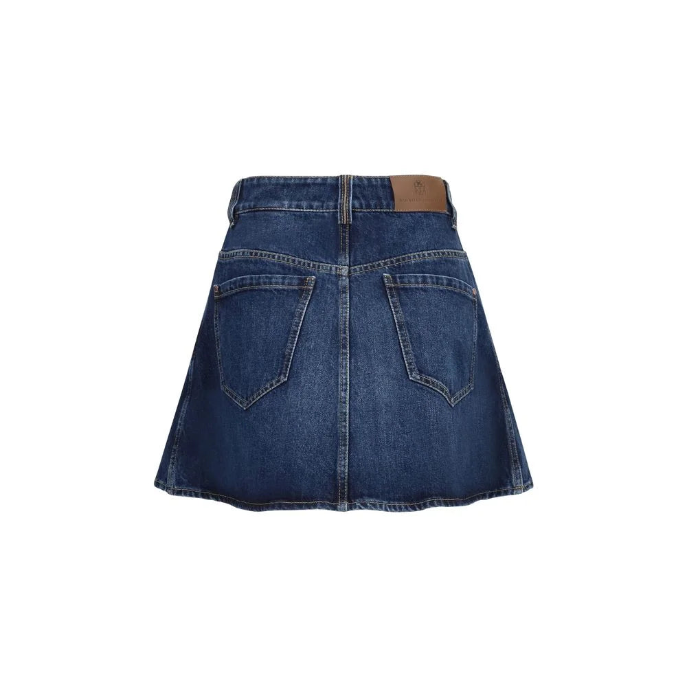 Brunello Cucinelli Blue Denim Skirt - IT42 | L