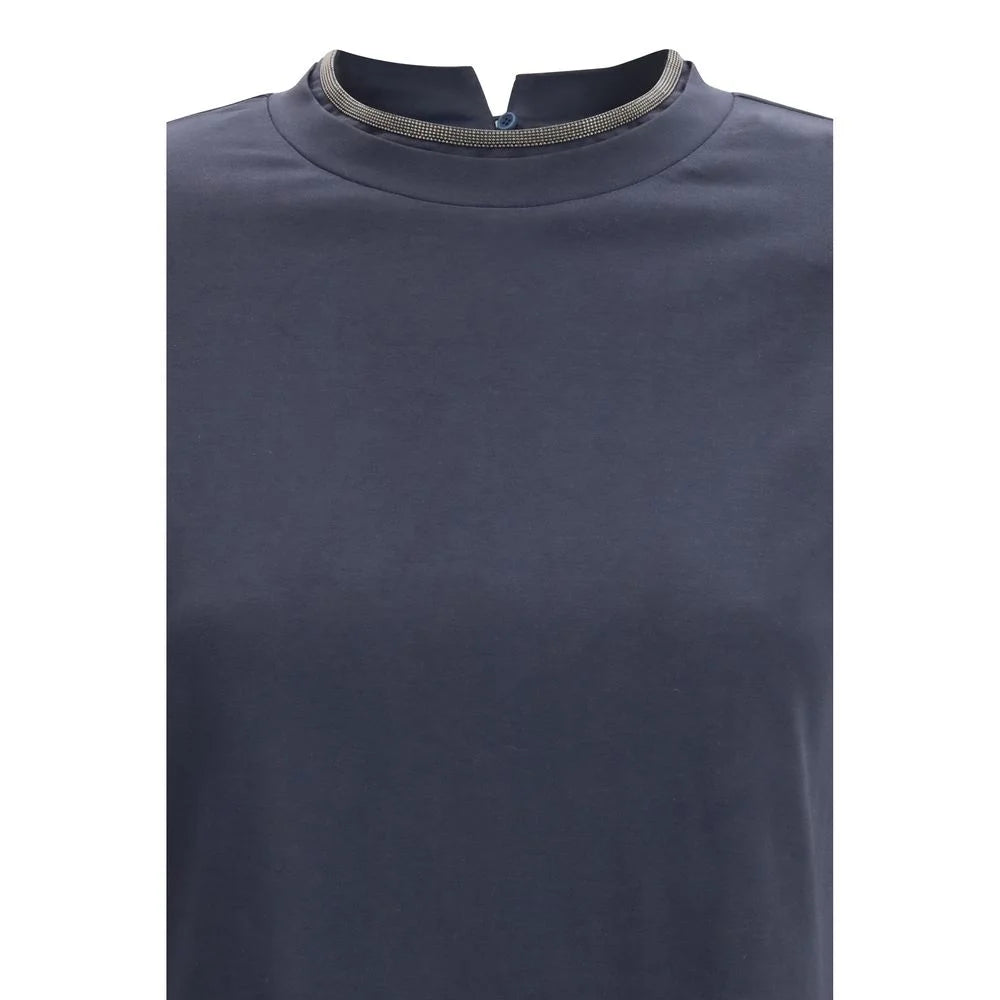 Brunello Cucinelli Blue Elastane T-Shirt