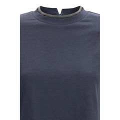 Brunello Cucinelli Blue Elastane T-Shirt