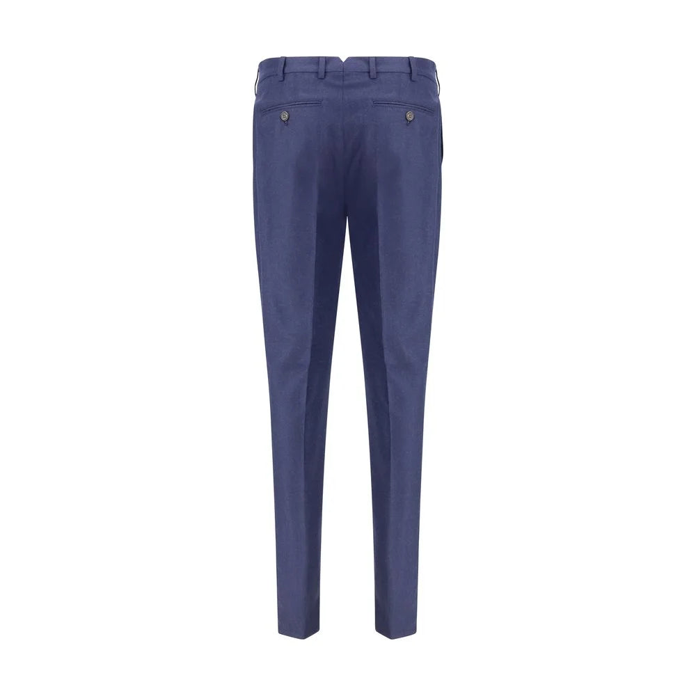 Brunello Cucinelli Blue Fleece Wool Pants