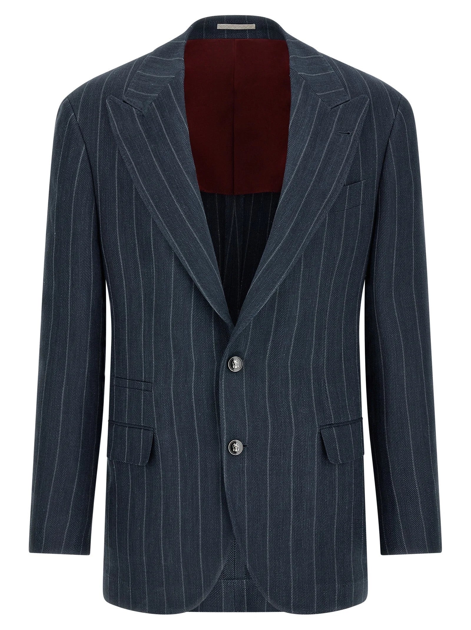 Brunello Cucinelli Blue Hemp Blazer