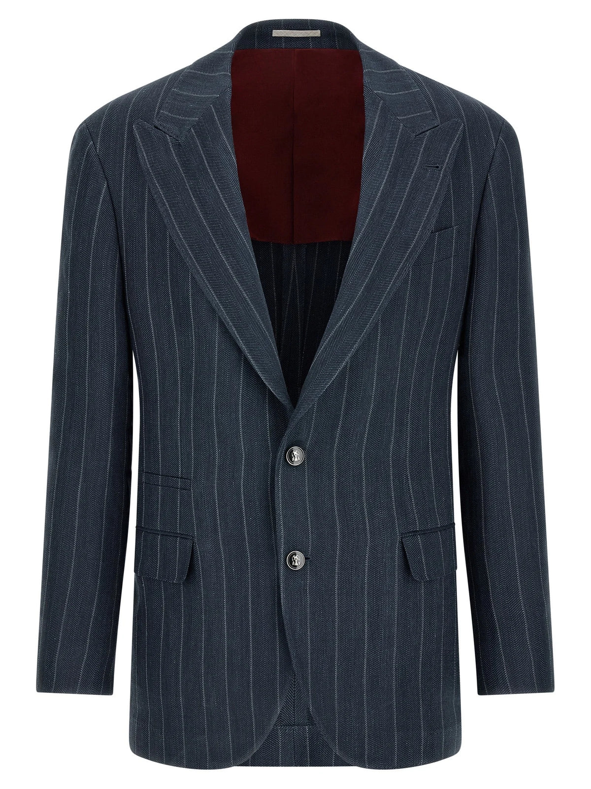 Brunello Cucinelli Blue Hemp Blazer