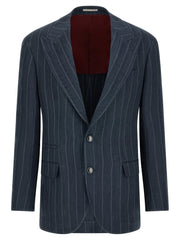 Brunello Cucinelli Blue Hemp Blazer